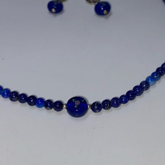 Sea of Ice Precious Gemstone Necklace and Earrings - Picture 5 of 5